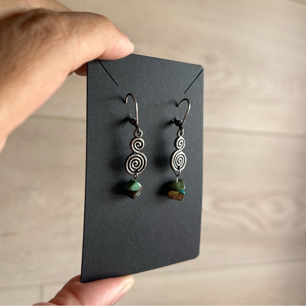 Turquoise Dangle Earrings - Picture 7 of 7